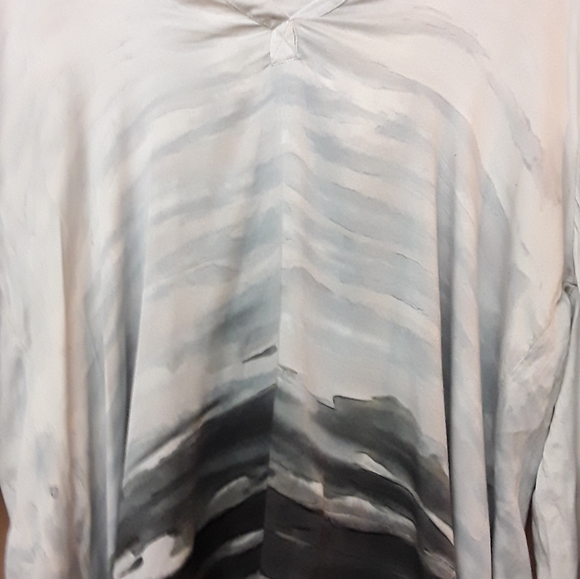 River Sky Grey high low boho tie dye ombre laagenlook tunic top L - Picture 5 of 11